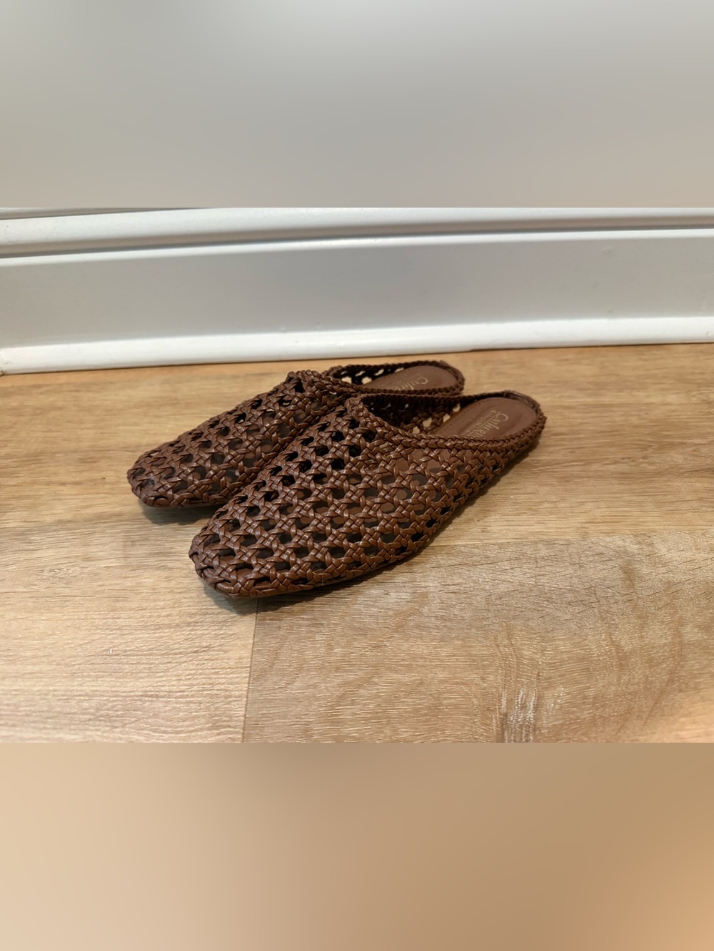 Woven Slip-On Mule in Brown